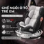 Ghế An Toàn Cho Trẻ Em QM-360A ISOFIX + Xoay 360° Thông Minh + Khoá An Toàn 5 Điểm Phiên Bản Hiện Đại Màu Xám Sang Trọng