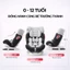 Ghế An Toàn Cho Trẻ Em QM-360A ISOFIX + Xoay 360° Thông Minh + Khoá An Toàn 5 Điểm Phiên Bản Hiện Đại Màu Xám Sang Trọng