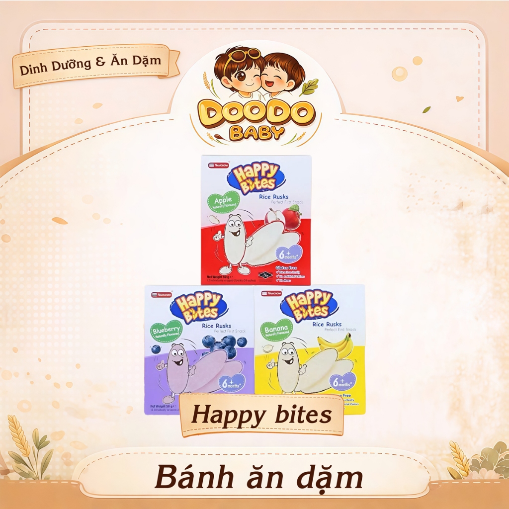 Bánh Gạo Ăn Dặm Happy Bites Cho Bé (50g)