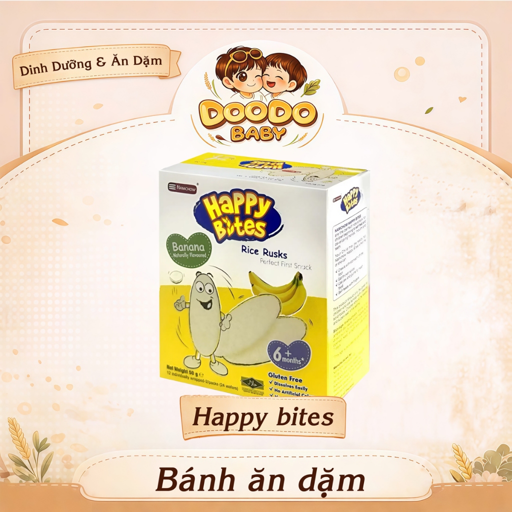 Bánh Gạo Ăn Dặm Happy Bites Cho Bé (50g)