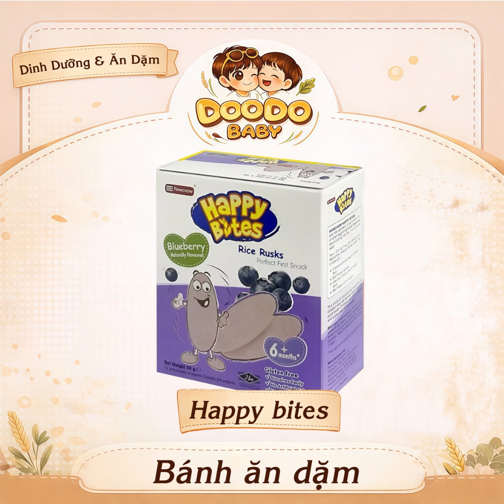 Bánh Gạo Ăn Dặm Happy Bites Cho Bé (50g)