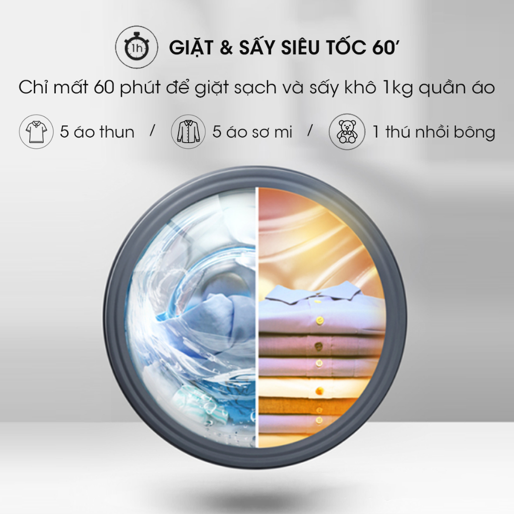 Máy Giặt Sấy Cửa Trước Hisense Inverter 10.5 kg/7kg WD105M3 - Giặt AI | Diệt Khuẩn - BH 3 Năm - Miễn Phí Giao Hàng