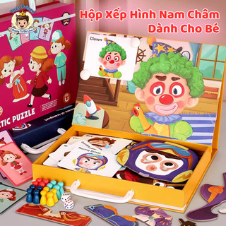 Hộp Xếp Hình Nam Châm Sáng Tạo Nhiều Chủ Đề Tặng Kèm Bút Vẽ Trang Trí Cho Bé Phát Triển Tư Duy Não Bộ, Quà Tặng Thú Vị