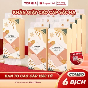 Khăn giấy vệ sinh treo tường sắc hạ bản to Top Gia 1280 tờ 4 lớp bản to mềm mịn phiên bản mới