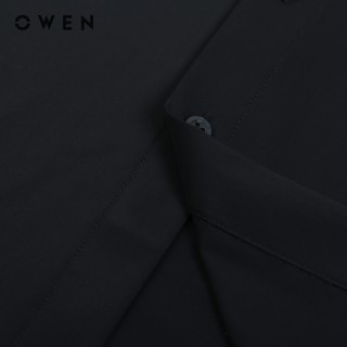 Owen - Áo sơ mi ngắn tay Body Fit AB261094NT màu Đen chất liệu Poly Rayon