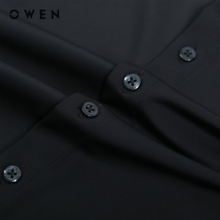 Owen - Áo sơ mi ngắn tay Body Fit AB261094NT màu Đen chất liệu Poly Rayon