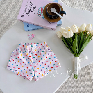 Q28-[tomnaukids] Quần short trái tim bé gái sang chảnh cực dễ phối đồ - Size 9-36Kg