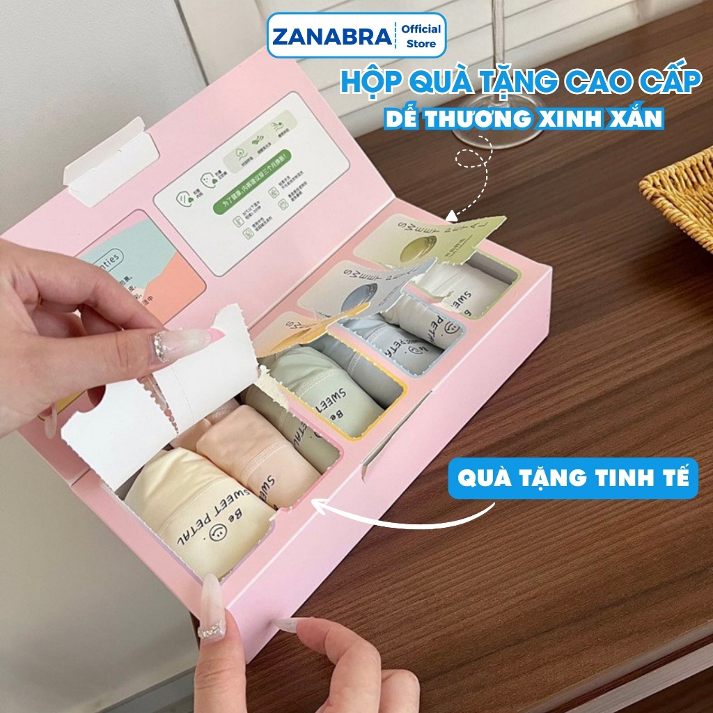 [Mẫu Mới 2026] Set 5 Quần lót nữ su lạnh mềm mịn Siêu Mát màu pastel xinh xắn đáy kháng khuẩn 10A ZANABRA  L5422