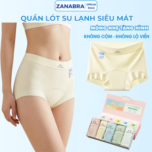 Set 5 Quần lót nữ su lạnh mềm mịn Siêu Mát màu pastel xinh xắn đáy kháng khuẩn 10A ZANABRA L5422