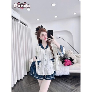 Đồ ngủ pijama cổ sen cột nơ tiểu thư lụa latin hàn cao cấp (DB192)