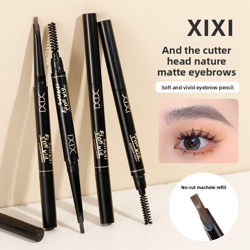XIXI D805 Chì Kẻ Mày 2 Đầu Ngòi Mảnh, Chân Mày Tự Nhiên, Chống Nước Lâu Trôi, Kèm Cọ Chải Mày