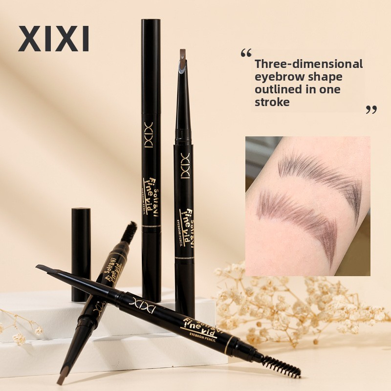 XIXI D805 Chì Kẻ Mày 2 Đầu Ngòi Mảnh, Chân Mày Tự Nhiên, Chống Nước Lâu Trôi, Kèm Cọ Chải Mày