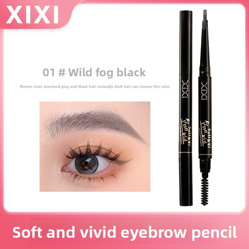 XIXI D805 Chì Kẻ Mày 2 Đầu Ngòi Mảnh, Chân Mày Tự Nhiên, Chống Nước Lâu Trôi, Kèm Cọ Chải Mày