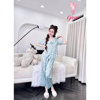 Đồ ngủ pijama quần dài 9 tấc thiết kế cổ sen xinh xắn (DB142)