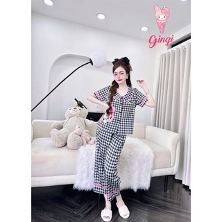 Đồ ngủ pijama quần dài 9 tấc thiết kế cổ sen xinh xắn (DB142)