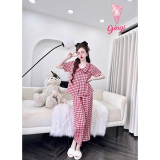 Đồ ngủ pijama quần dài 9 tấc thiết kế cổ sen xinh xắn (DB142)