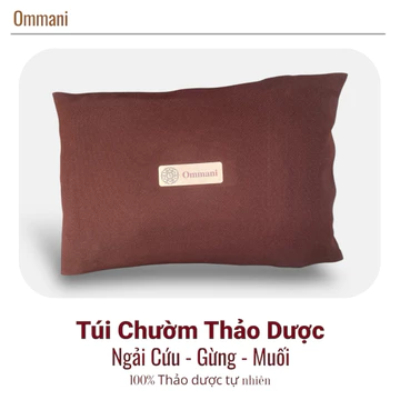 Túi Chườm Thảo Dược Ommani, Túi Chườm Ngải Cứu - Gừng - Muối Làm Thủ Công, 100% Thảo Dược Tự Nhiên