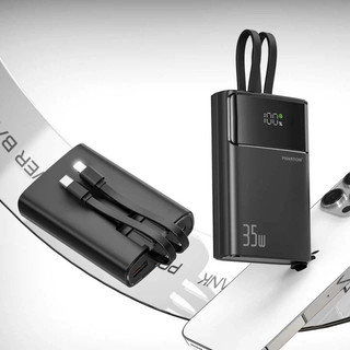 [Có 3C] Cục Tích Điện PHANTOM P63 10000mAh TypeC PD 35W & USB-A QC 3.0 22.5W, Kèm 2 Cáp sạc ra