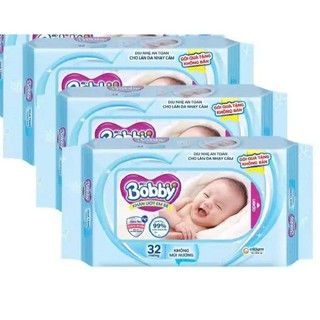 [Quà Tặng Moony Không Bán] Combo 6 gói Khăn ướt Bobby 32 Tờ - Lucie's Mom