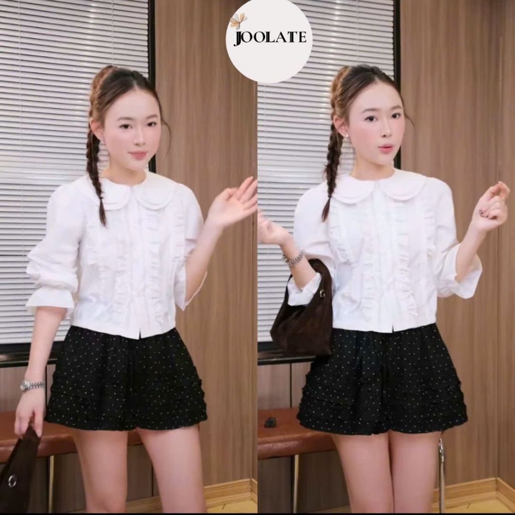 Áo Sơ Mi Nữ Cổ Sen Viền Bèo Tay Dài Vạt Ly Thanh Lịch – Áo Kiểu Basic Dễ Mix Đồ SM88