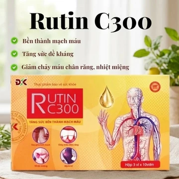 Rutin C300 Hộp 30 Viên – Bổ Sung Vitamin C Rutin Bền Thành Mạch, Giảm Nhiệt Miệng,Chảy Máu Chân Răng