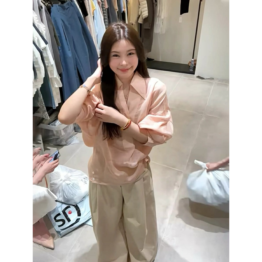 Sơ mi màu hồng cam Onni st
