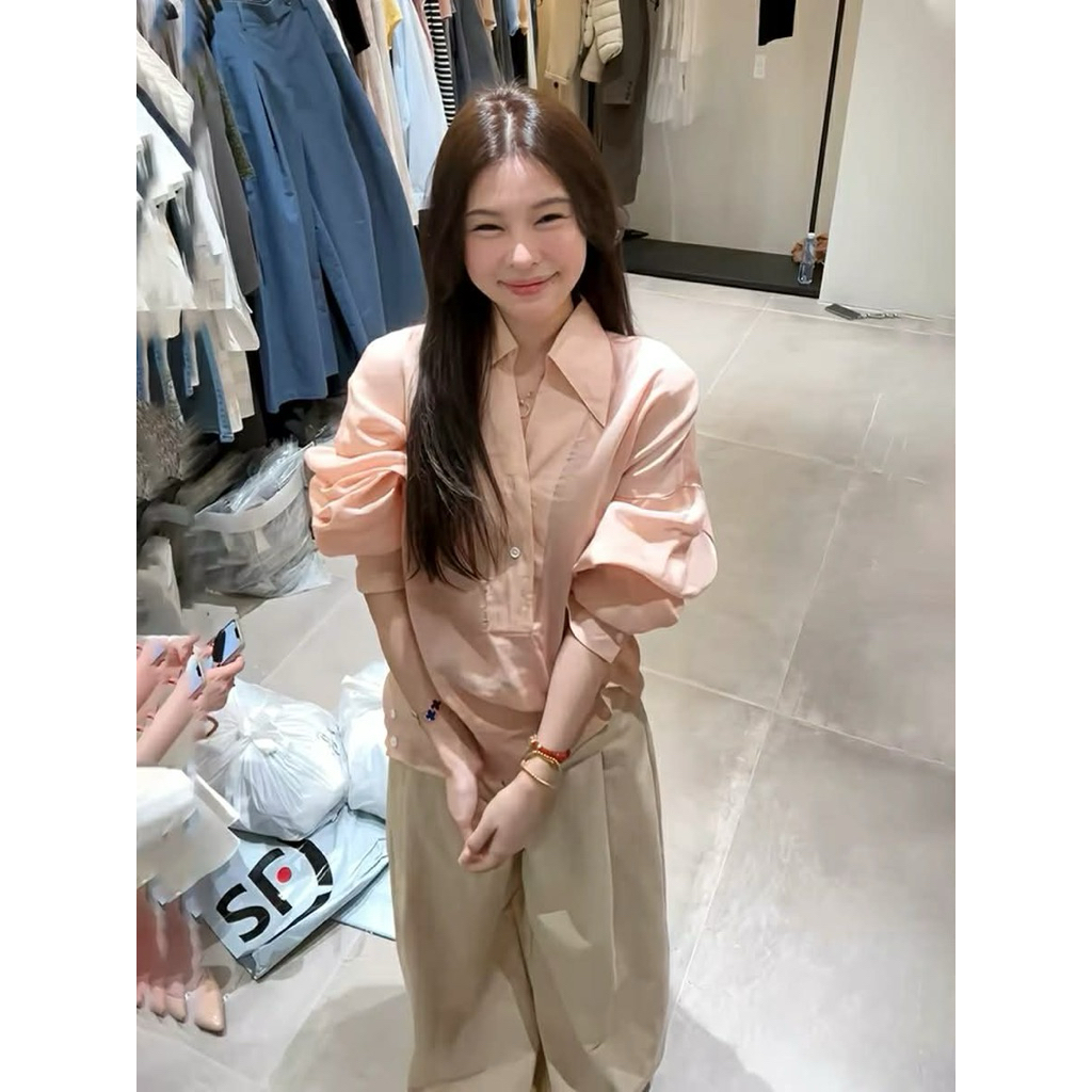 Sơ mi màu hồng cam Onni st