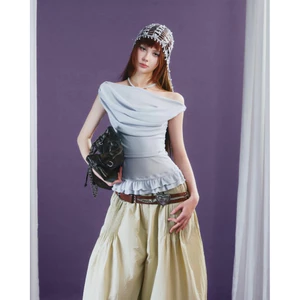 Yuna Top - Remmus | Áo cổ đổ xếp rũ trễ vai hack eo - BST DOLLY HOUSE