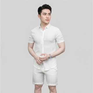 [CAO CẤP] Set Sơ Mi Ngắn Tay+Quần Shor Đũi Nam Form Đẹp Cao Cấp,Thoáng Mát Dễ Phối Đồ Đồ Thời Trang