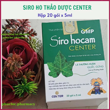 (Chính Hãng) Siro ho cảm center, siro ho thảo dược cao lá thường xuân, quất, gừng, bổ phế, tiêu đờm – chai 125ml
