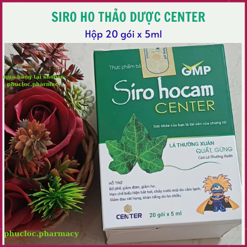(Chính Hãng) Siro ho cảm center, siro ho thảo dược cao lá thường xuân, quất, gừng, bổ phế, tiêu đờm – chai 125ml