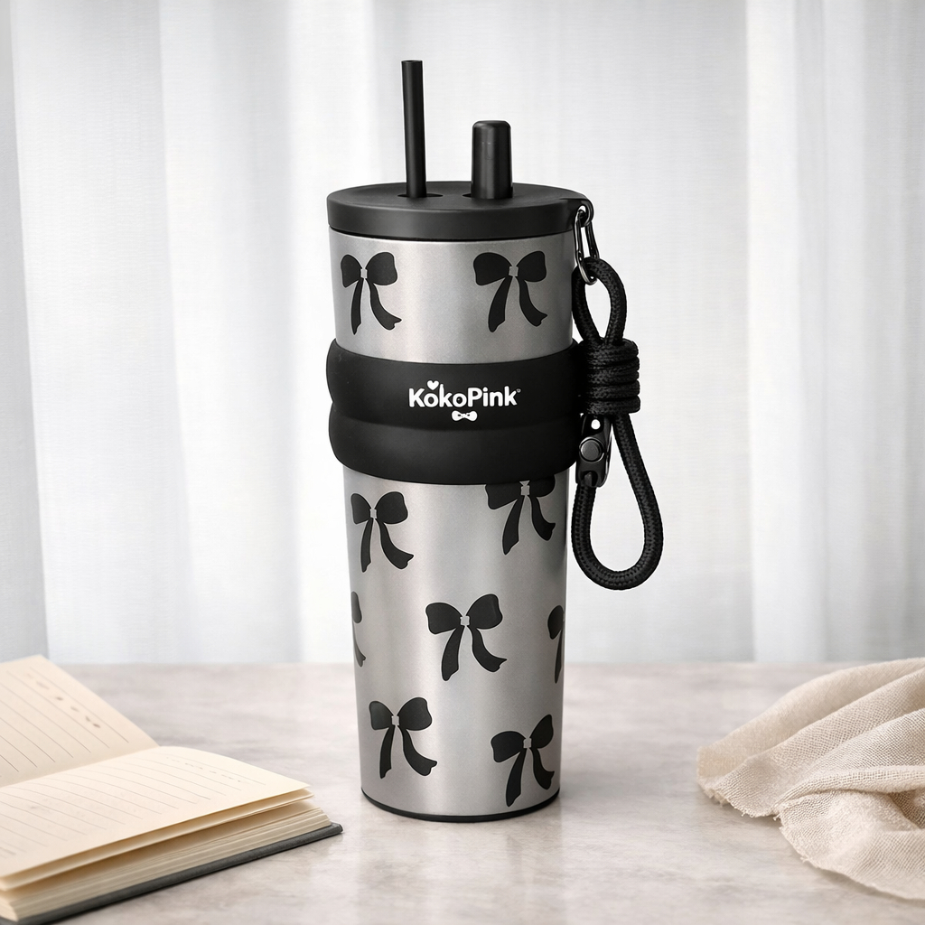 Ly Giữ Nhiệt In 3D KokoPink Inox 304 Cao Cấp – Giá Rẻ Học Sinh-Sinh Viên, Tặng Sticker 3D & Cọ Vệ Sinh