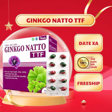 VIÊN BỔ NÃO GINKGO NATTO TTF - Hộp 100v - Tăng tuần hoàn não, giảm đau đầu, chóng mặt, tê bì chân tay, ăn ngon, ngủ ngon
