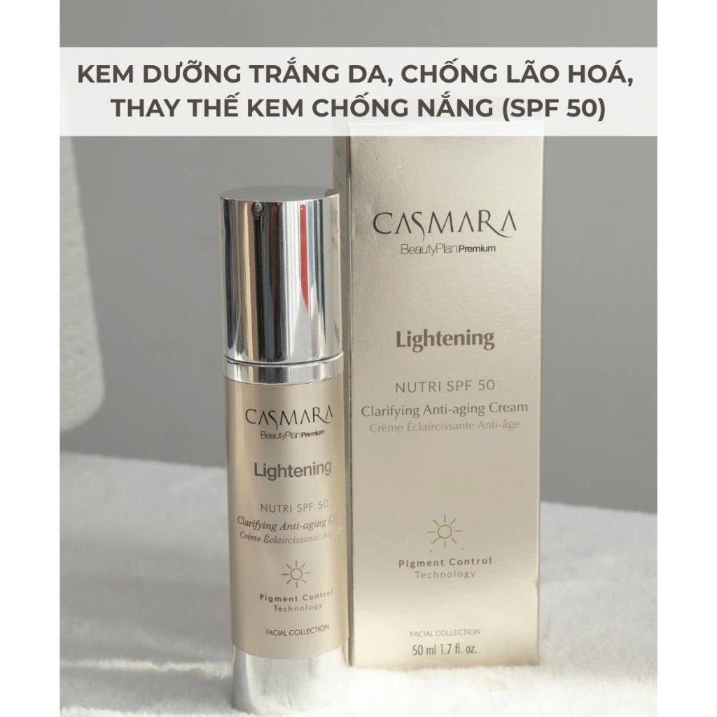 T201_  Kem dưỡng hỗ trợ nám ban ngày Casmara Lightening Nutri SPF 50 lọ 50ml (hình mặt trời)