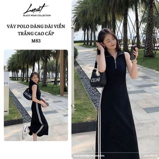 Váy polo dáng dài viền trắng cao cấp LUST chất liệu dày dặn thiết kế đẹp - M83