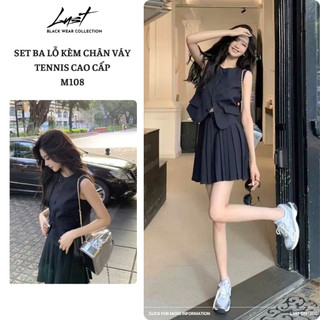 Set ba lỗ kèm chân váy tennis cao cấp LUST chất liệu dày dặn thiết kế đẹp -  M108_T