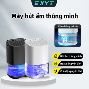 EXYT máy hút ẩm công nghệ bán dẫn 1L - chế độ ngủ êm ái, đèn LED 7 màu, tự ngắt khi đầy, dùng phòng ngủ phòng tắm
