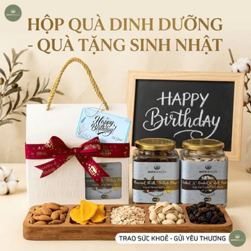 Quà Tặng Sinh Nhật - Hộp Quà NUTSHEALTH (2 hũ) Hạt Dinh Dưỡng & Trái Cây Sấy Thơm Ngon - Món Quà Sức Khỏe Ý Nghĩa