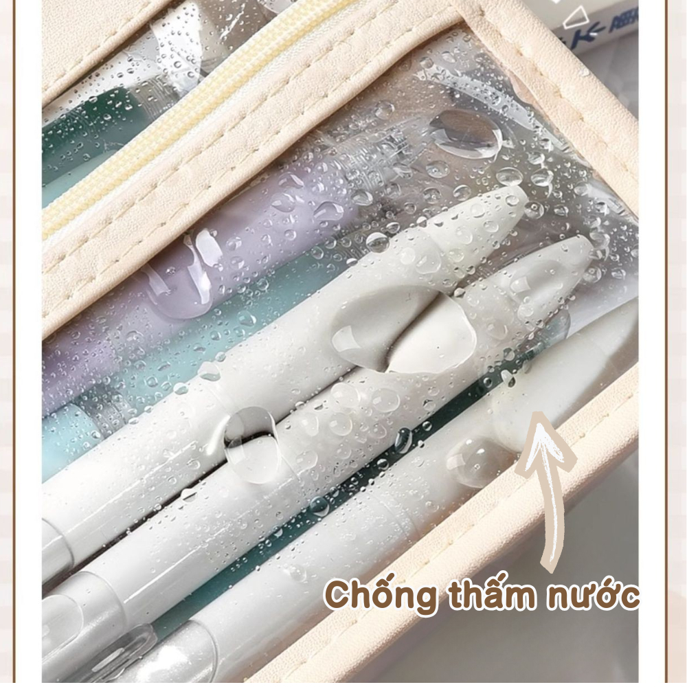 Túi Đựng Bút Trong Suốt Đa Năng - Hộp Đựng Dụng Cụ Học Tập Nhẹ, Rộng, Dễ Sắp Xếp, Dễ Tìm Đồ DINOHOME