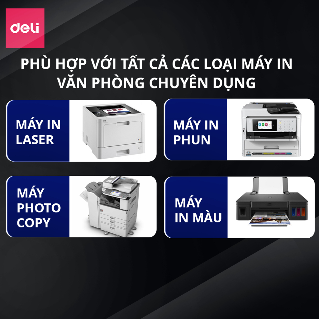 Thùng 5/10 Ream Giấy A4 Deli Giấy In Photo Copy 70gsm Chính Hãng Loại Dày Ream 500 Tờ Chống Lóa Mắt