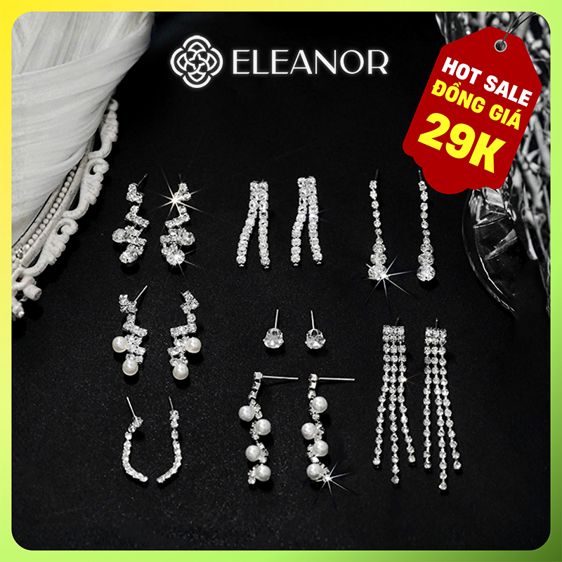 (XẢ KHO 29K) Bông tai nữ chuôi bạc 925 Eleanor Accessories phụ kiện trang sức khuyên tai cô dâu 8674