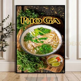 Tranh Canvas Treo Tường Hình Phở Gà BH239 - Tranh Decor, Tranh Trí Quán Phở, Quán Ăn, Nhà Hàng  Cao Cấp