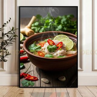 Tranh Canvas Treo Tường Hình Phở Gà BH239 - Tranh Decor, Tranh Trí Quán Phở, Quán Ăn, Nhà Hàng  Cao Cấp