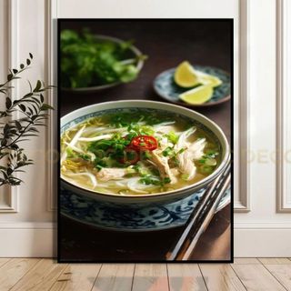 Tranh Canvas Treo Tường Hình Phở Gà BH239 - Tranh Decor, Tranh Trí Quán Phở, Quán Ăn, Nhà Hàng  Cao Cấp