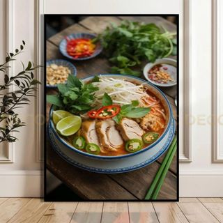 Tranh Canvas Treo Tường Hình Phở Gà BH239 - Tranh Decor, Tranh Trí Quán Phở, Quán Ăn, Nhà Hàng  Cao Cấp