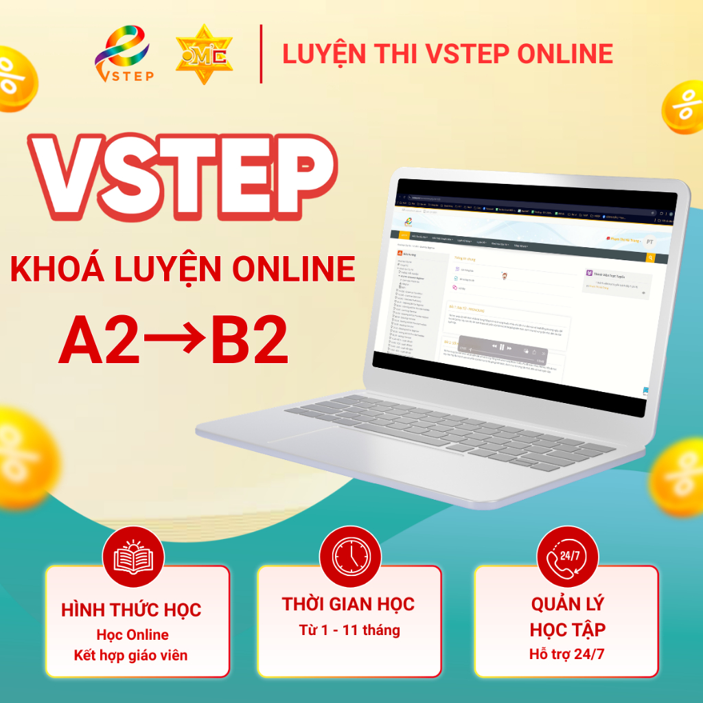 Luyện thi VSTEP online khóa luyện từ A2 lên B2 - EVSTEP - Trung Tâm ...
