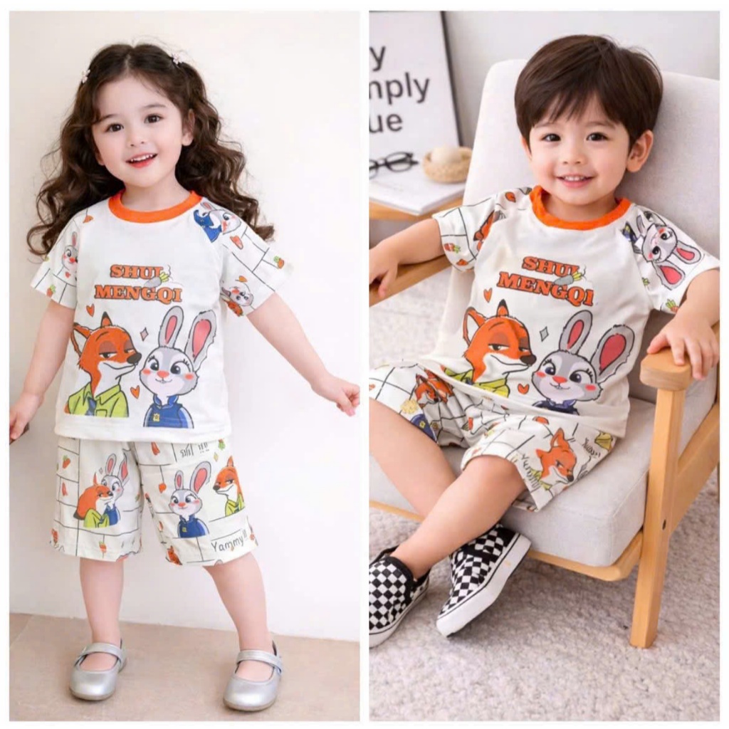 COMBO 4 BỘ THUN IN HÌNH NGỘ NGHĨNH CHO BÉ TRAI VÀ GÁI