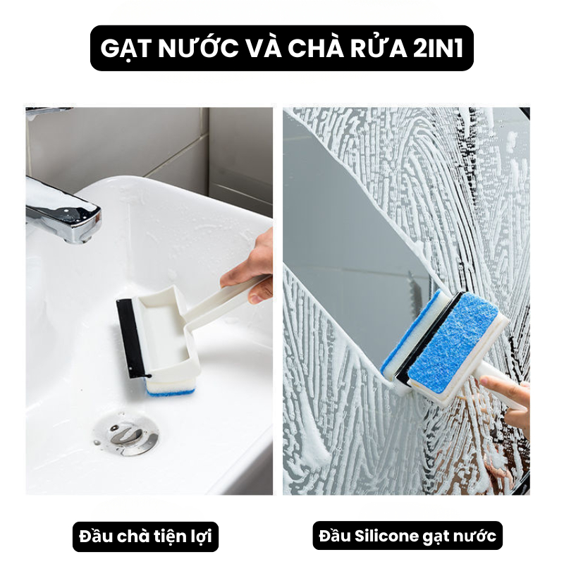 Cây chà gương kính nhà tắm, Bàn chải tường nhà tắm, bàn chải vệ sinh kèm gạt nước