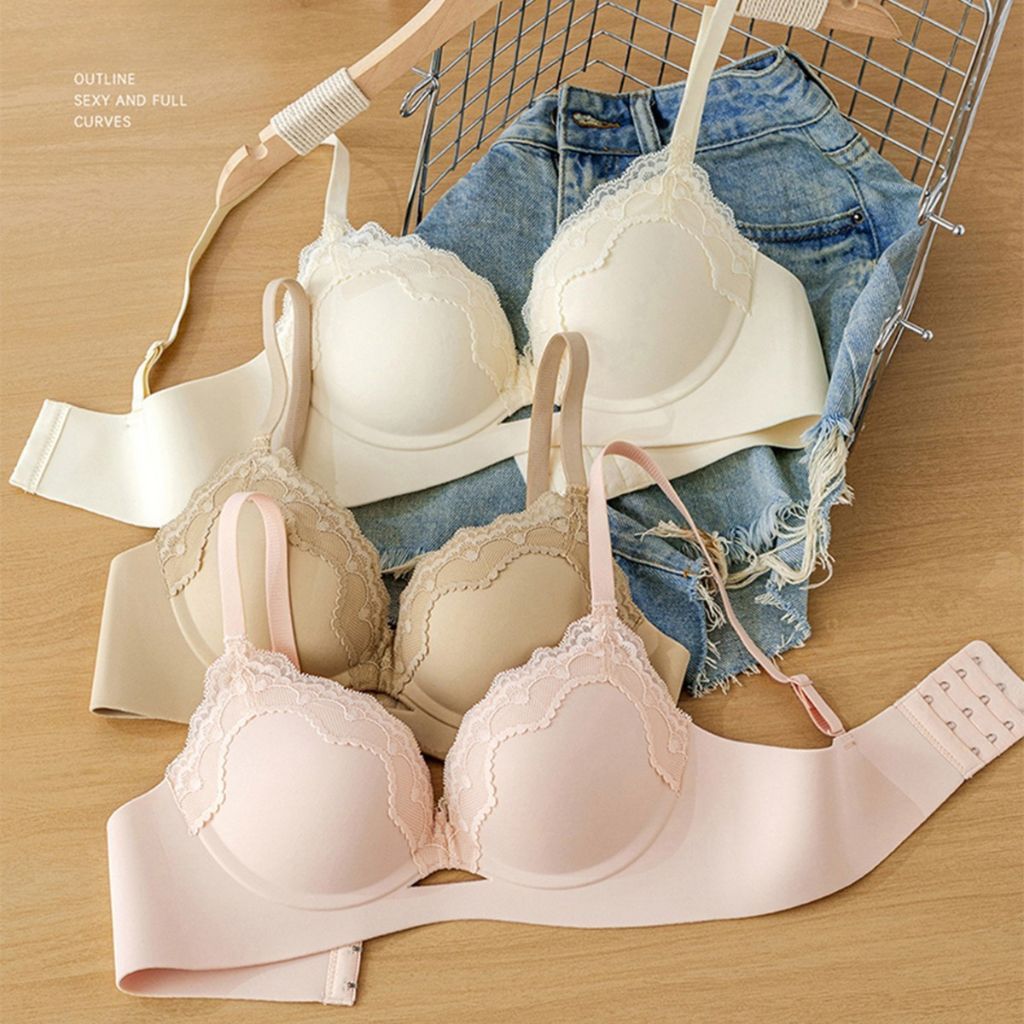 Áo ngực nữ su đúc đệm mút vừa nâng quả tạo khe gợi cảm viền ren xinh xắn sang trọng LANIXA A5482