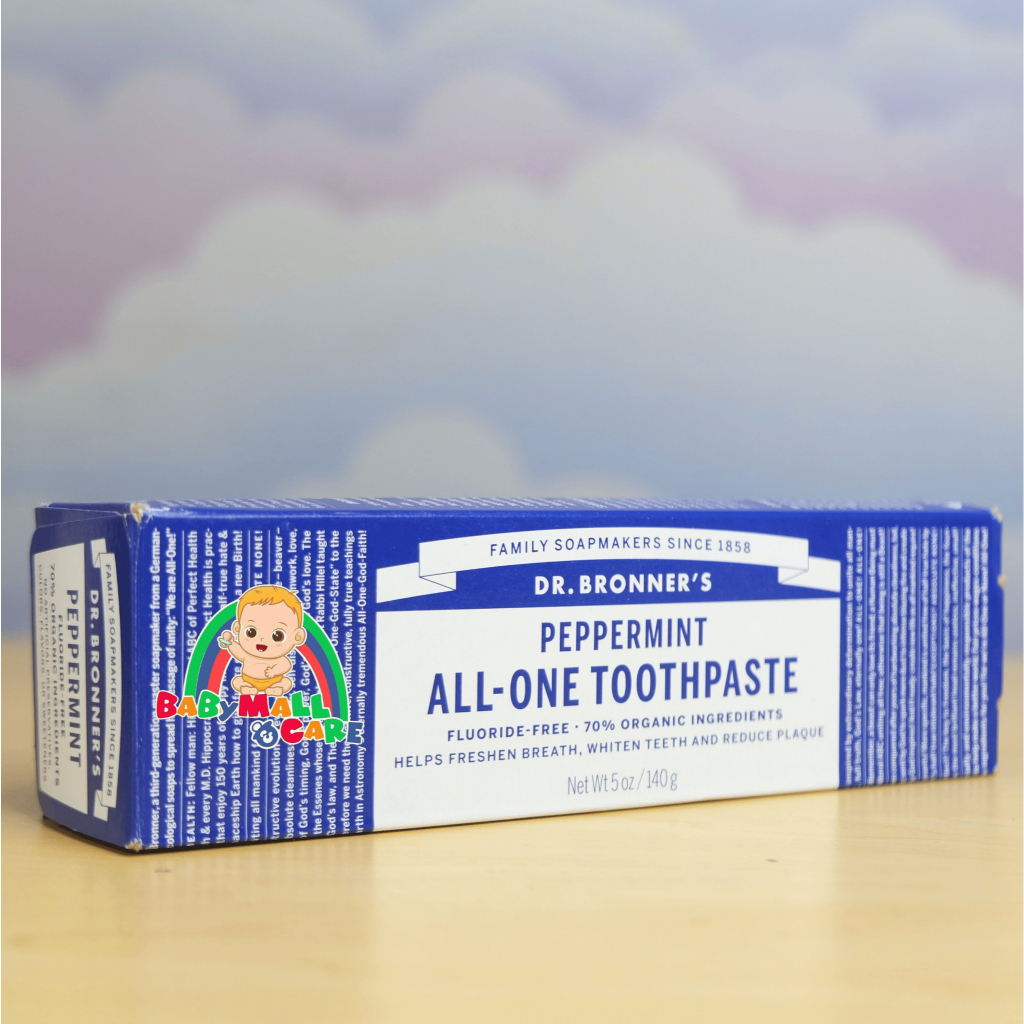 Kem Đánh Răng Bạc Hà XANH DƯƠNG D..rBronner’s Peppermint All-One Toothpaste 140g Sạch Răng Miệng